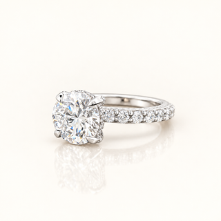 ISLA – 4 Carat Round LGD Ring in 14K White Gold