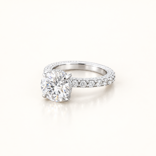 ISLA – 4 Carat Round LGD Ring in 14K White Gold