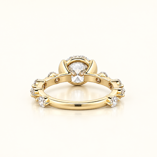 JAIDEN – 2 Carat Round Bezel LGD Ring in 14K Yellow Gold