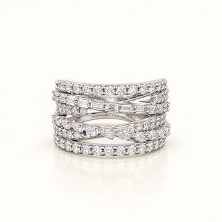 AURORA - 2 Carat Mixed Fancy LGD Ring in 14K White Gold