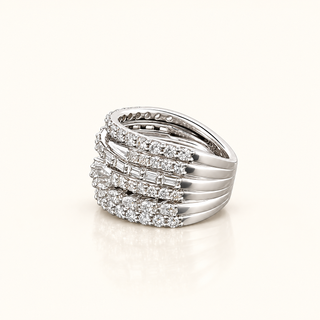 AURORA - 2 Carat Mixed Fancy LGD Ring in 14K White Gold