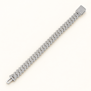 JAMISON — 12ct Cuban 2-Row Pave Lab-Grown Diamond Bracelet