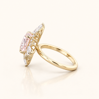 JANISE – 4 Carat Cushion LGD Ring in 14K Yellow Gold