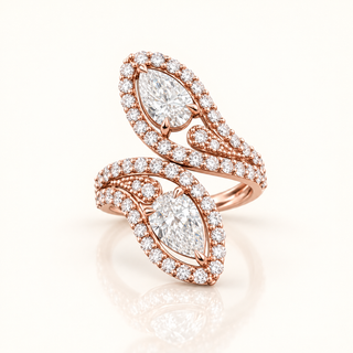 JAYDEN – 3.5 Carat Pear LGD Ring in 10K Rose Gold