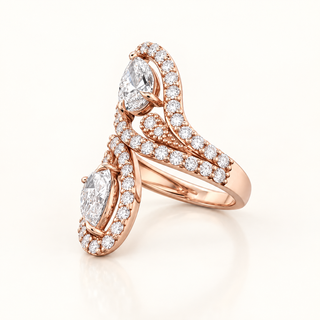 JAYDEN – 3.5 Carat Pear LGD Ring in 10K Rose Gold