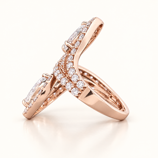 JAYDEN – 3.5 Carat Pear LGD Ring in 10K Rose Gold