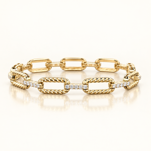 JAYVON – 1 Carat Gold Gap Station LGD Bracelet in 14K Yellow Gold