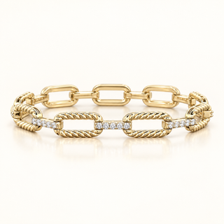JAYVON – 1 Carat Gold Gap Station LGD Bracelet in 14K Yellow Gold
