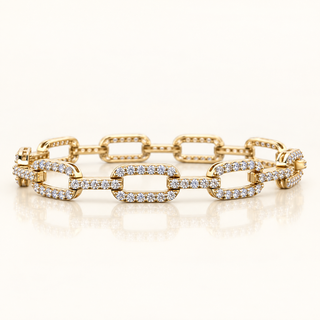 JEAN – 3.5 Carat Diamond Gap Station LGD Bracelet in 14K Yellow Gold