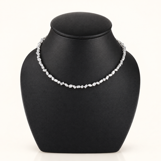 JEDIDIAH – 21.5 Carat Fancy Station Chain LGD Necklace in 14K White Gold