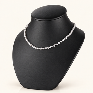 JEDIDIAH – 21.5 Carat Fancy Station Chain LGD Necklace in 14K White Gold