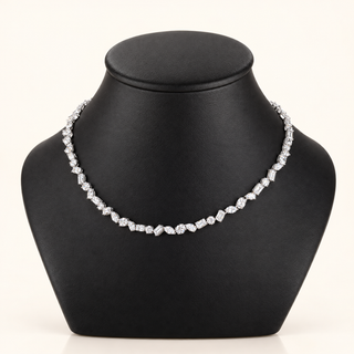 JEDIDIAH – 21.5 Carat Fancy Station Chain LGD Necklace in 14K White Gold