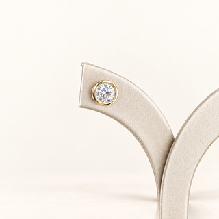 JOCELYN – 2 Carat Round LGD Earrings in 14K Yellow Gold