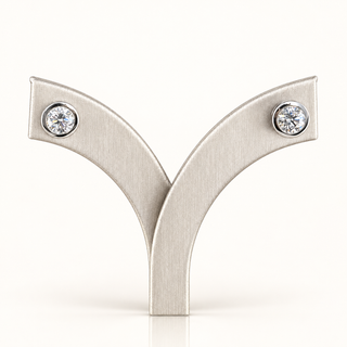 JOLENE – 2 Carat Round LGD Earrings in 14K White Gold