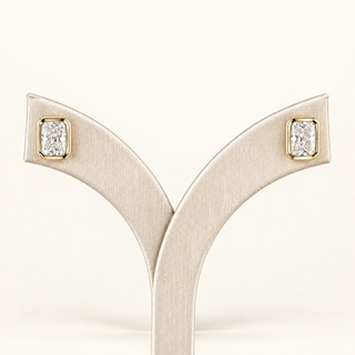 JONATHAN – 2 Carat Radiant LGD Earrings in 14K Yellow Gold