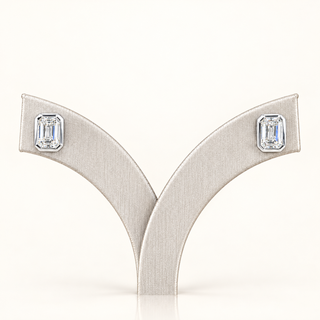 JOSIE – 2 Carat Oval LGD Earrings in 14K White Gold