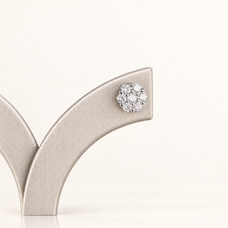 JOYCE – 1.5 Carat Cluster LGD Earrings in 14K White Gold