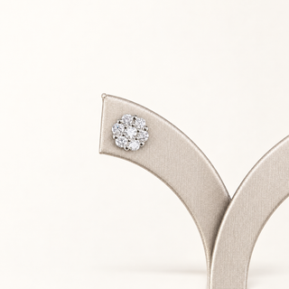 JOYCE – 1.5 Carat Cluster LGD Earrings in 14K White Gold