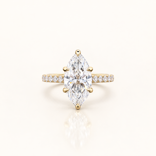 KARA – 2.5 Carat Marquise Solitaire LGD Ring in 14K Yellow Gold