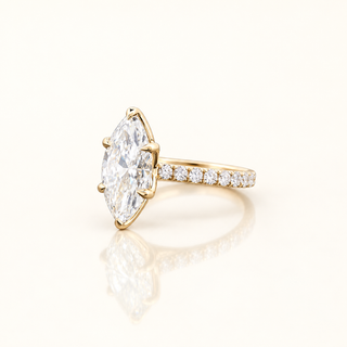 KARA – 2.5 Carat Marquise Solitaire LGD Ring in 14K Yellow Gold