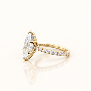 KARA – 2.5 Carat Marquise Solitaire LGD Ring in 14K Yellow Gold