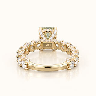 KATRINA – 3.5 Carat Cushion Solitaire LGD Ring in 14K Yellow Gold