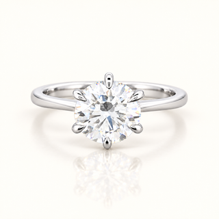 Clara Round Diamond Ring in 14K White Gold