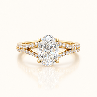 Elodie Oval Diamond Ring in 14K Yellow Gold