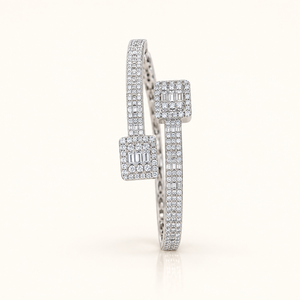 9 Carats Baguette and Round Diamond Bangle/Bracelet - LGD 14kt Gold