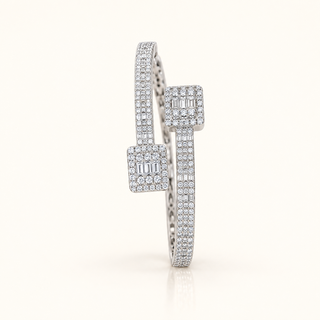 9 Carats Baguette and Round Diamond Bangle/Bracelet - LGD 14kt Gold