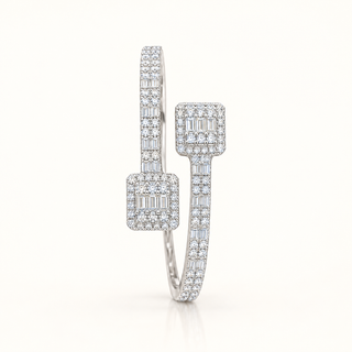 9 Carats Baguette and Round Diamond Bangle/Bracelet - LGD 14kt Gold